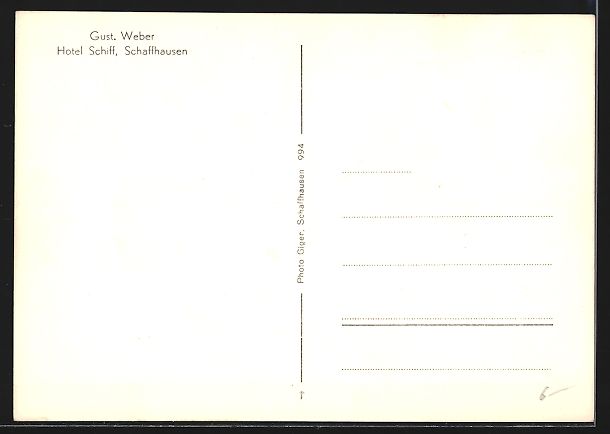 Cartoline postali: AK Schaffhausen, Hotel Schiff – Usato da Berlin venduto da bartko-reher 1