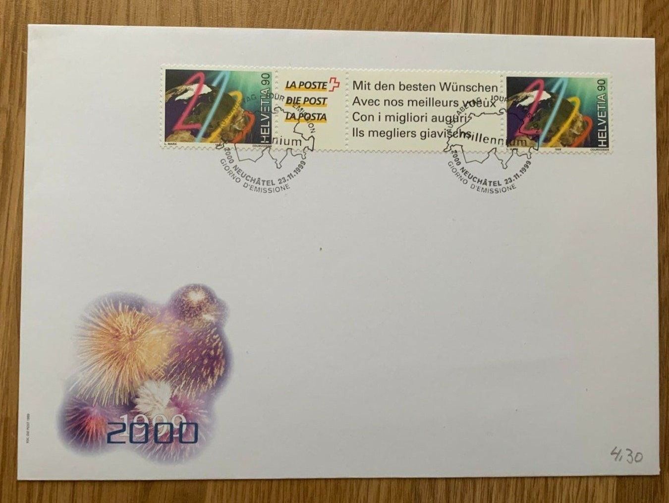 Tutti i francobolli: FDC 2000 Neuchâtel 23.11.1999 – Nuovo (secondo la descrizione) da Landquart venduto da interesse63
