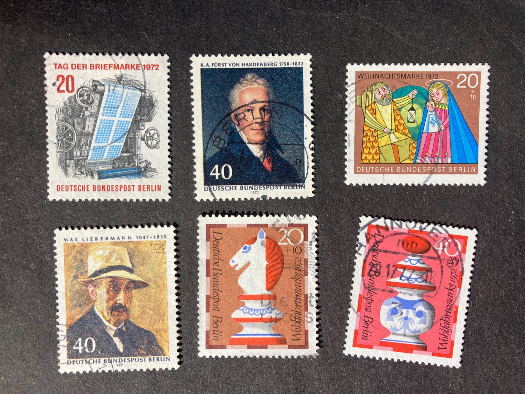 Tutti i francobolli: BRD Berlin 1972 Lot Einzelwerte 2.HJ gestempelt – Usato da Liestal venduto da schnueps