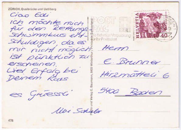 Cartoline postali: Zürich - Quaibrücke und Uetliberg – Usato da Binningen venduto da Mountainrider 1