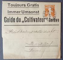Privat- Streifband, Guide du,,Cultivateur Geneve 1919