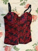 Gothic Corsage rot schwarz Spitze Grösse 80B 🖤❤️