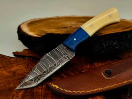 Geprüft! 1A Knife Faltenstahl DAMASCUS Damast Jagd Messer