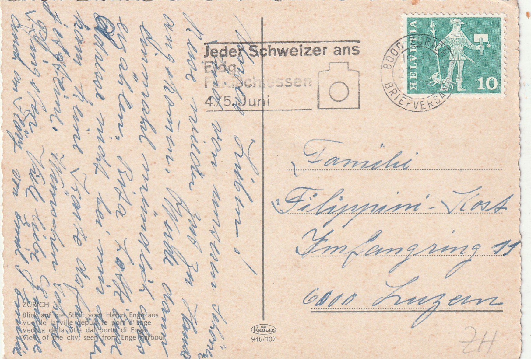 Cartes postales: Zürich – D'occasion à Lumbrein par made02 1