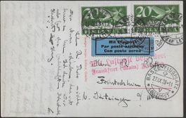1928 Flugpost GENÈVE via BASEL nach FRANKFURT selten ab 1.-