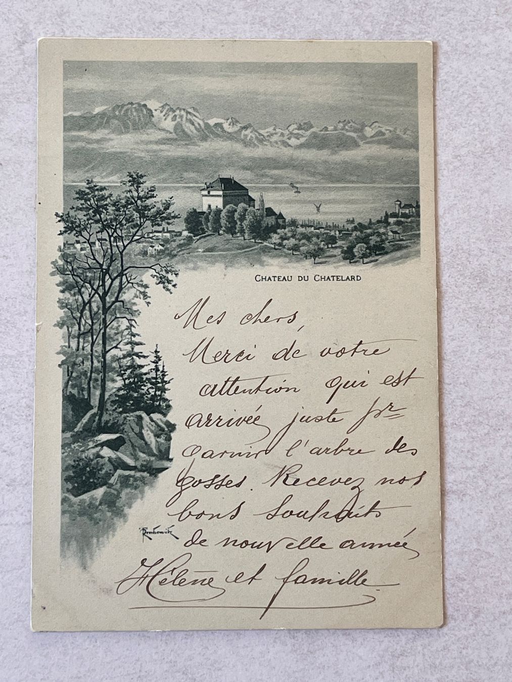 Cartoline postali: "Chateau du Chatelard", – Usato da Strengelbach venduto da Aschatan5