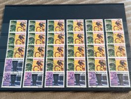 Lot Briefmarken 2001 Schweiz auf Steckkarte (hohe Werte)