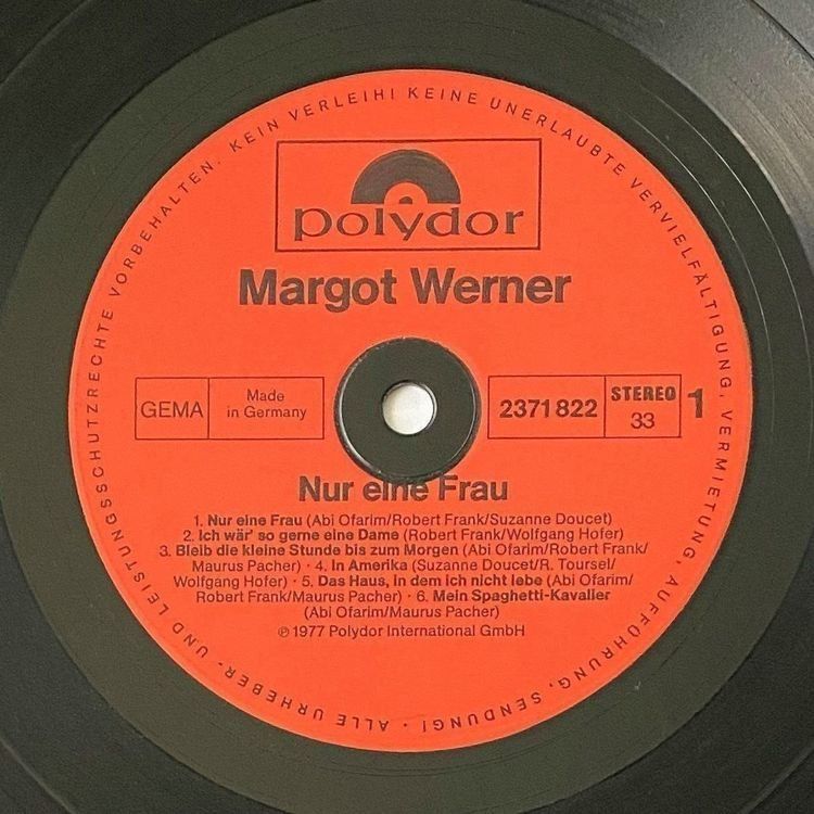 Dischi in vinile: Margot Werner, Nur eine Frau – Usato da Flums venduto da Empe1 2