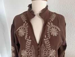 MOOCCI Paris Damen Bluse in Gr. S/M, Braun