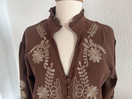 MOOCCI Paris Damen Bluse in Gr. S/M, Braun