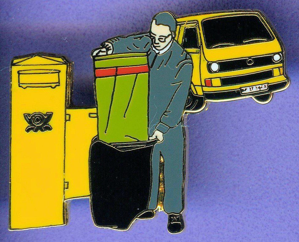 Placchette & Badge: DB  Pöstler mit VW Bus – Usato da Winterthur venduto da Sammleroase