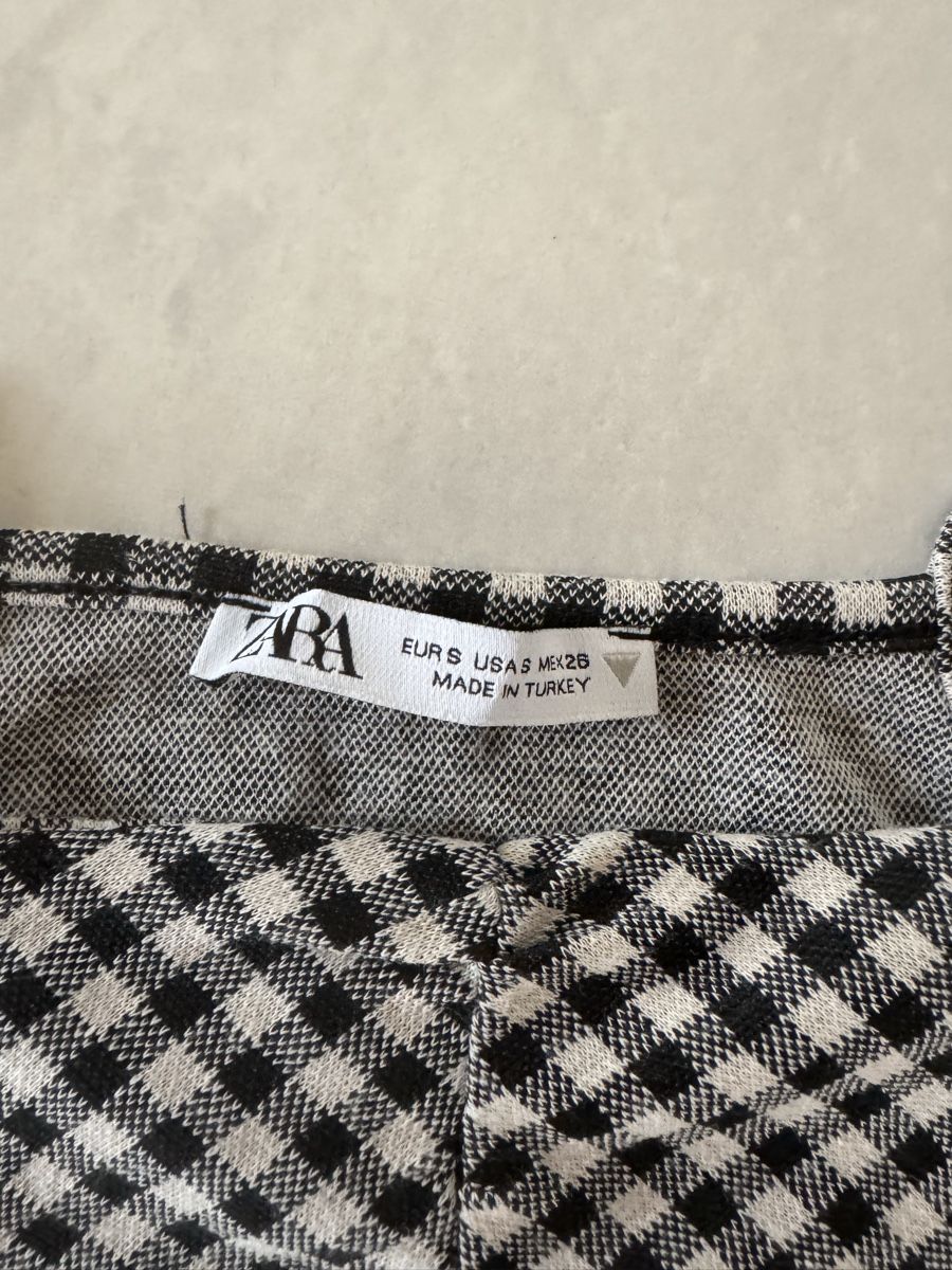 Zara Top: Zara Top, Schwarz/Weiss Kariert, Gr. S – Usato da Hergiswil NW venduto da kaufe_bei_kaufmann 1