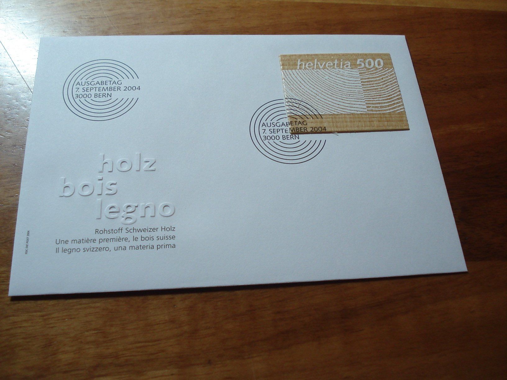 Tous les timbres: Holzmarke 2004, FDC ungelaufen – D'occasion à Niederwil AG par morostahu 1