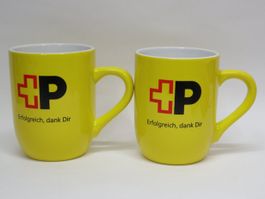 2x Schweizer Post Porzellan Tassen Mug unbenutzt