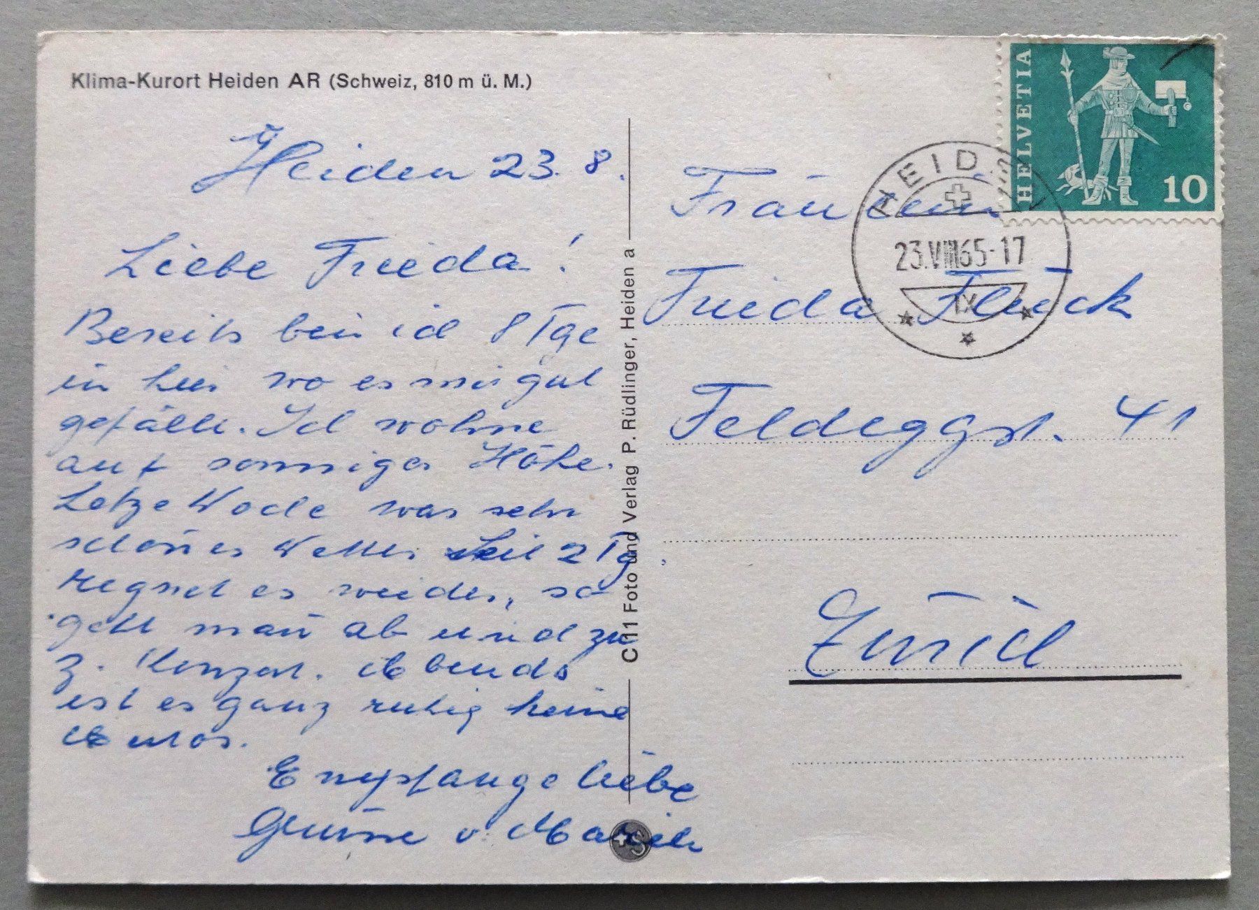Cartes postales: Klima-Kurort Heiden AR – D'occasion à Fétigny par Billy2miny 1
