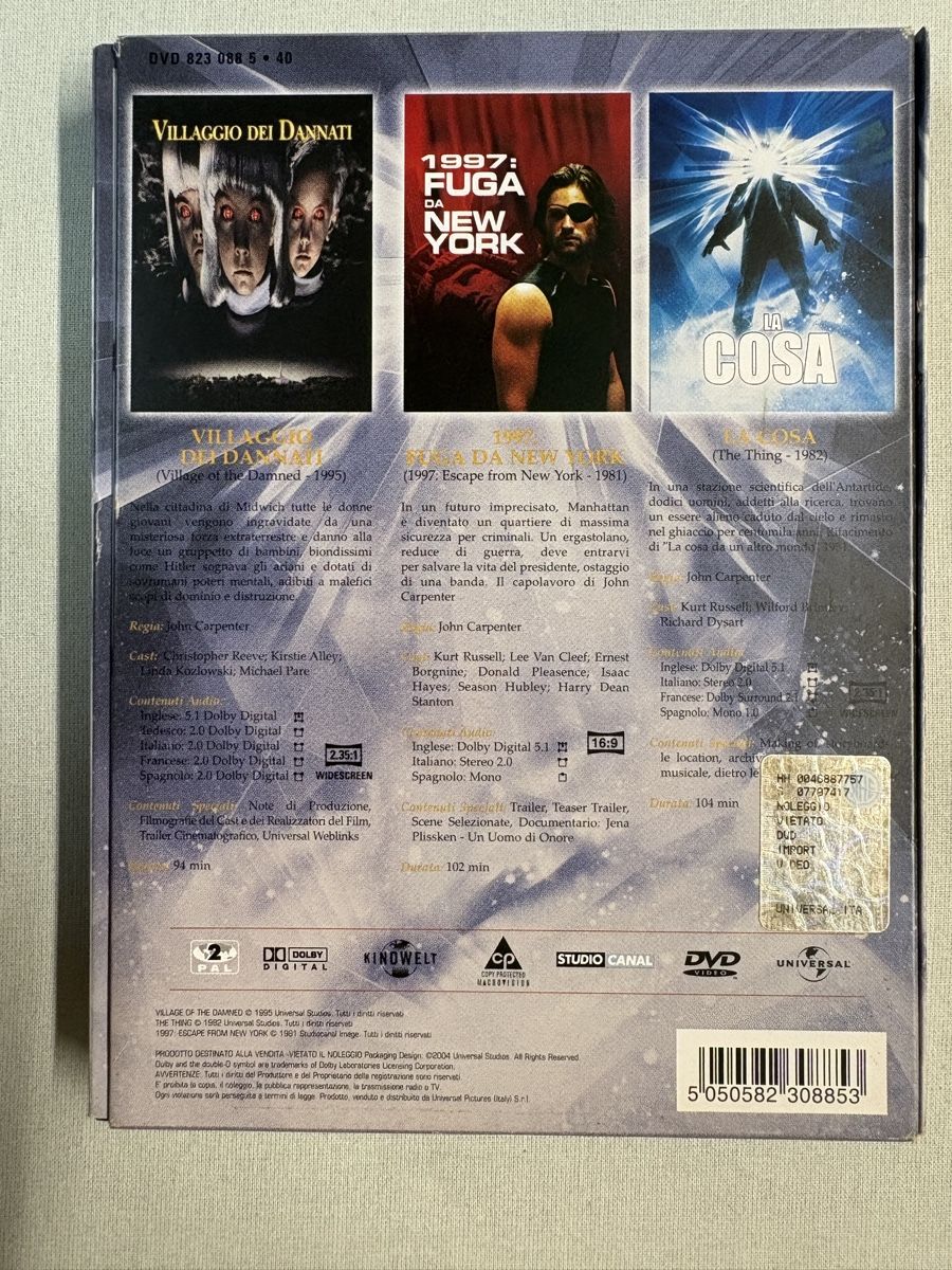 Tutti i DVDs: John Carpenter Collection DVD Box Set Horror Cult 52 – Usato da Solduno venduto da NakiBijoux 1