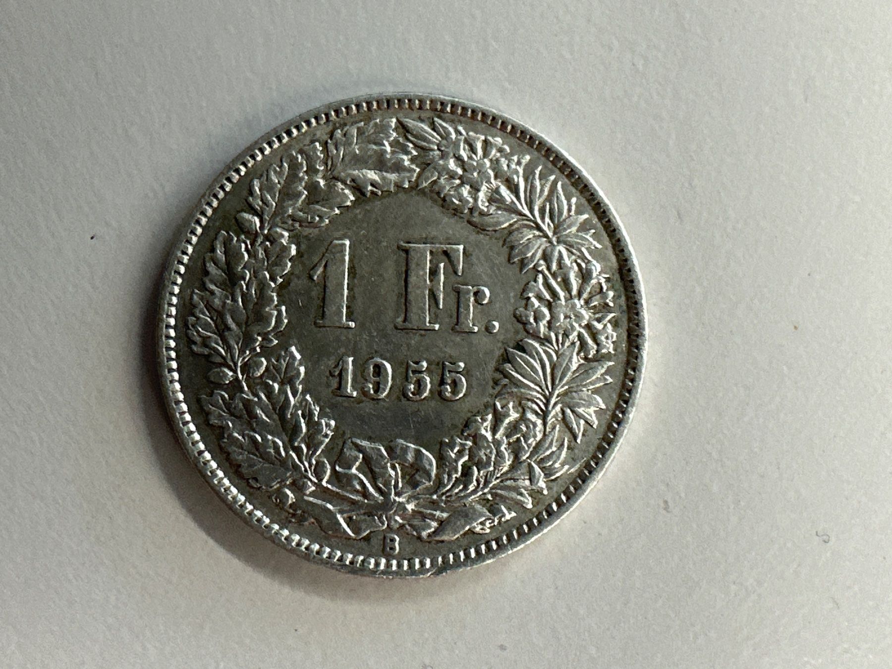 Tutti le monete: 1 Fr. Silber Schweiz 1955 -vz – Usato da Herisau venduto da herau