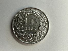 1 Fr. Silber Schweiz 1955 -vz