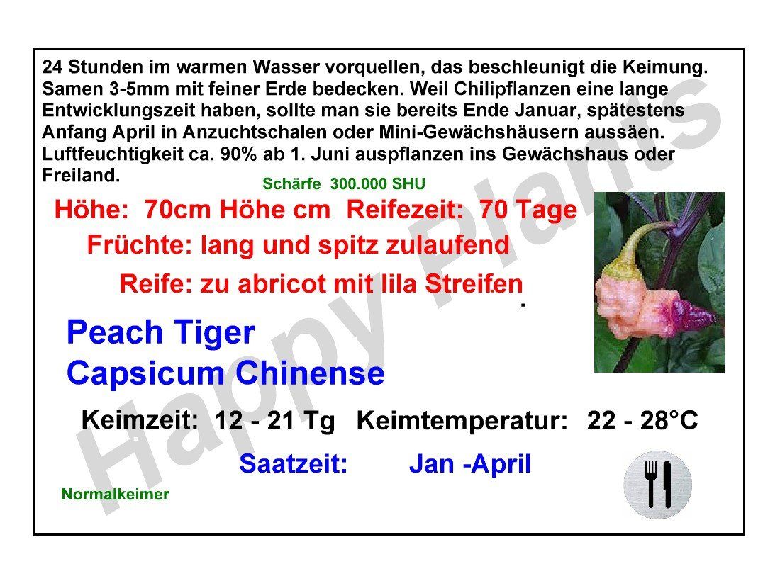 Piante & sementi: Peach Tiger - Capsicum Chinense - 10 Samen – Nuovo e nell'imballaggio originale da Sumiswald venduto da Cham14559 2