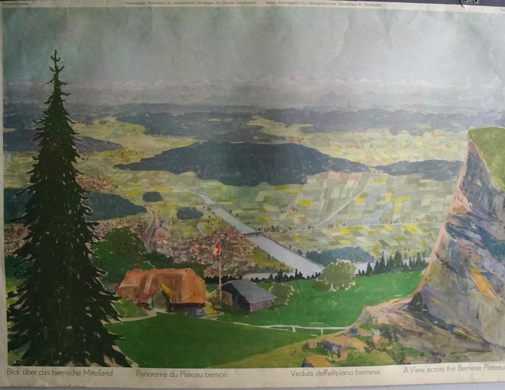 Foto & Immagini: Schulwandbild  Blick über das bernische Mittelland – Usato da Härkingen venduto da sammelbecken