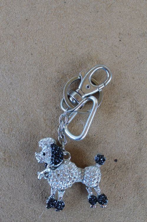 Lauthings Steampunk Pudel Schlüsselanhänger - Farbiger Metall-Anhänger