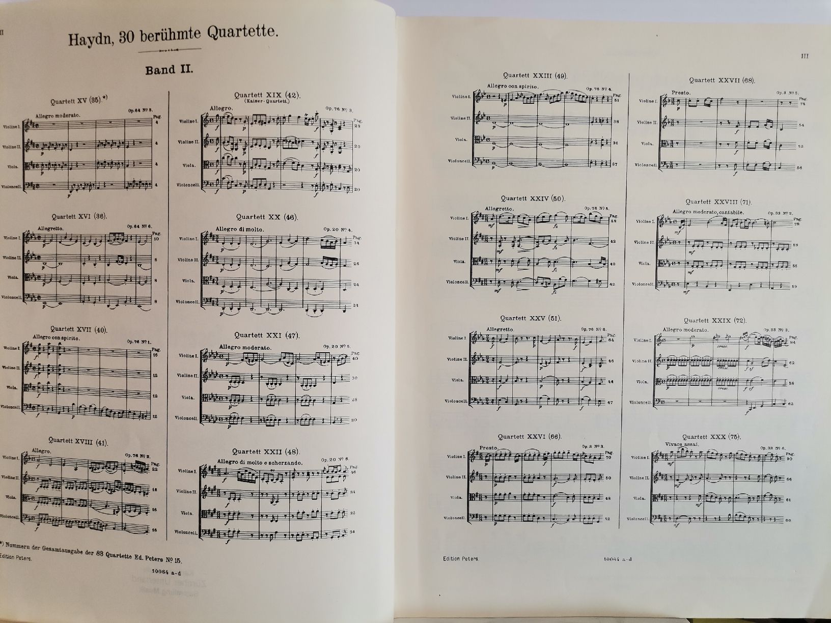 Libri: Joseph Haydn: 30 berühmte Quartette – Usato da St. Gallen venduto da Bir_Rer 2