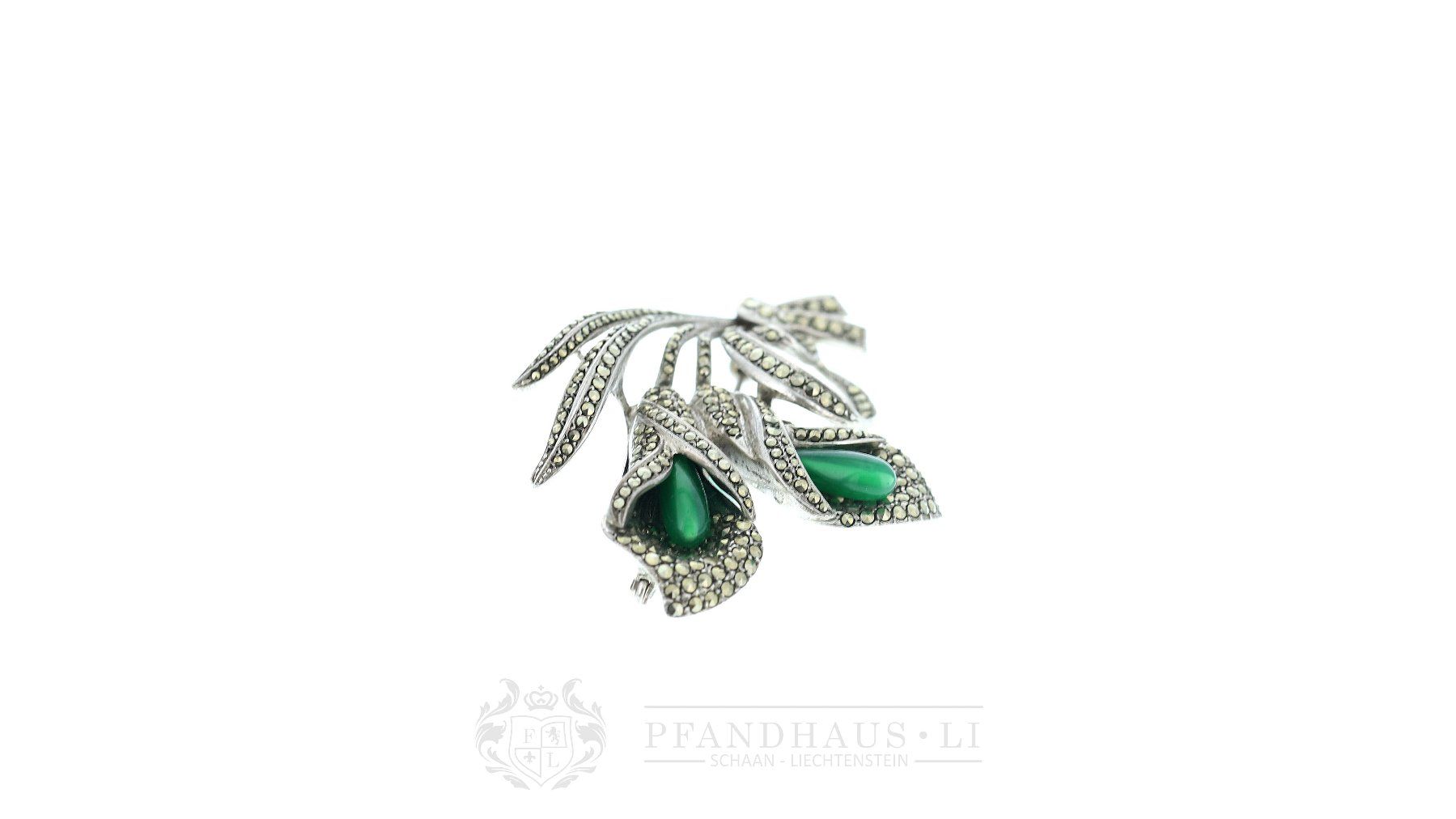 Broschen & Nadeln: BROSCHE / ANSTECKNADEL "BLUME" IN 800ER SILBER – Gebraucht aus Schaan von  8