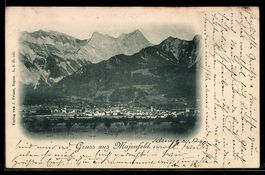 Maienfeld, Gesamtansicht mit Ort und Ber
