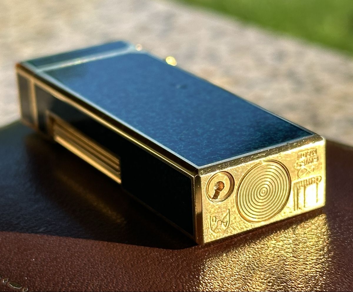 Dunhill Accendini: Dunhill Rollagas Blue Marble Gold-Plated, Pristine Condition – Nuovo (secondo la descrizione) da Zürich venduto da RatsTreasure 7