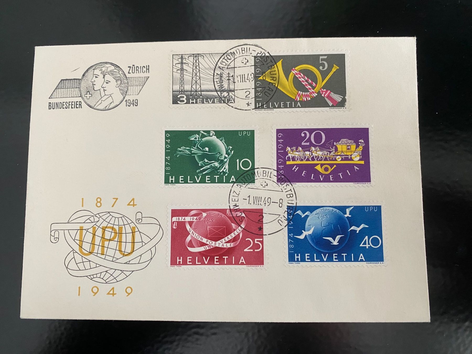 Tutti i francobolli: UPU 1949 / FDC Ohne Adresse – Usato da Grand-Lancy venduto da Dany1973