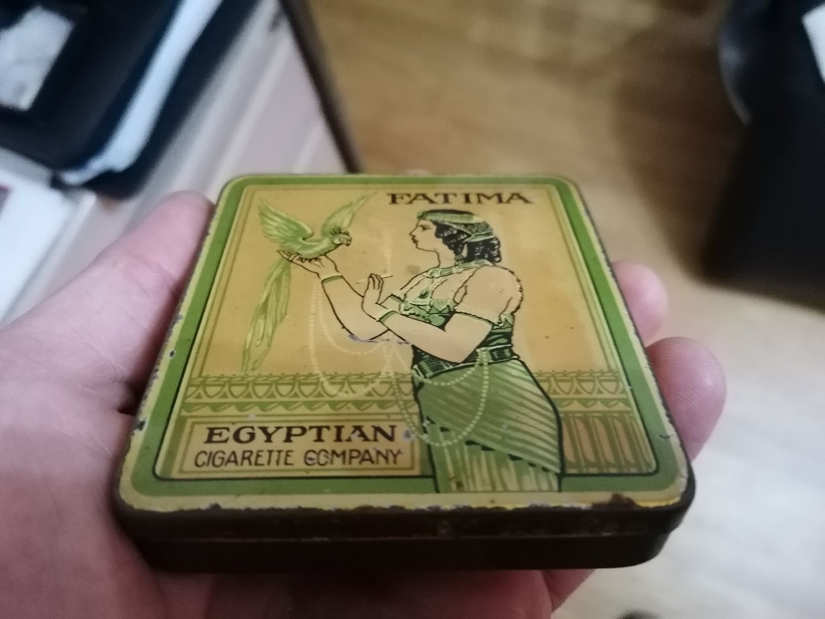 Tabacchi: Antike Blechdose Fatima 20 Zig. ca. 1900  – Usato da Zürich venduto da Tin4Life 1