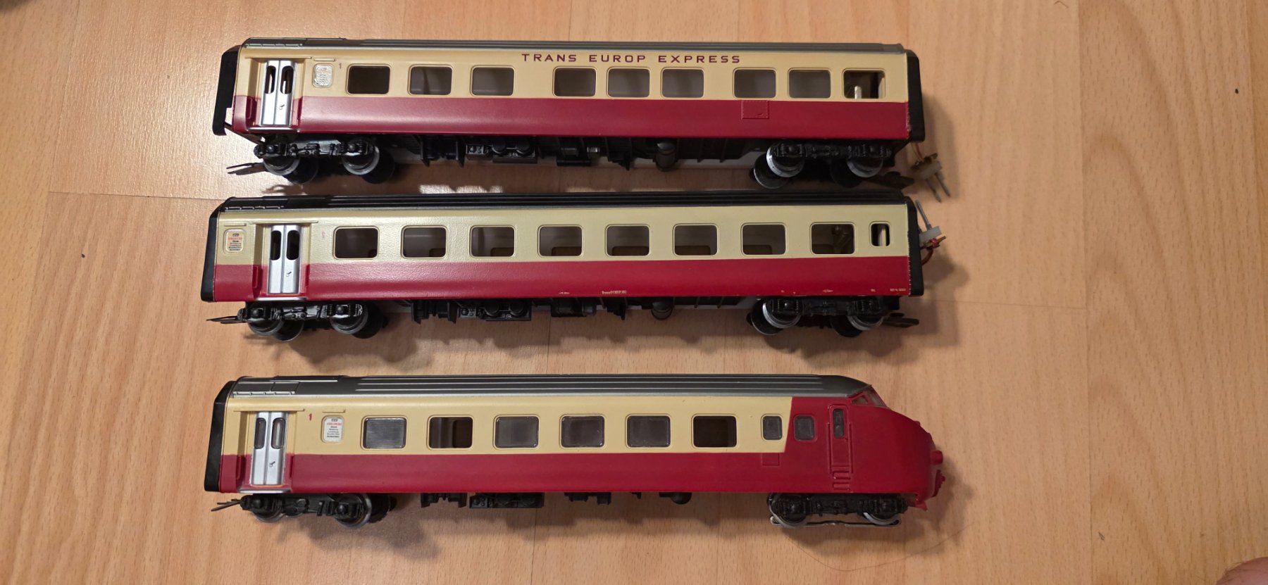 Märklin Modelleisenbahnen: 3x Waggons Trans Europ Express HO/AC – Gebraucht aus Hochfelden von Danizh0 1
