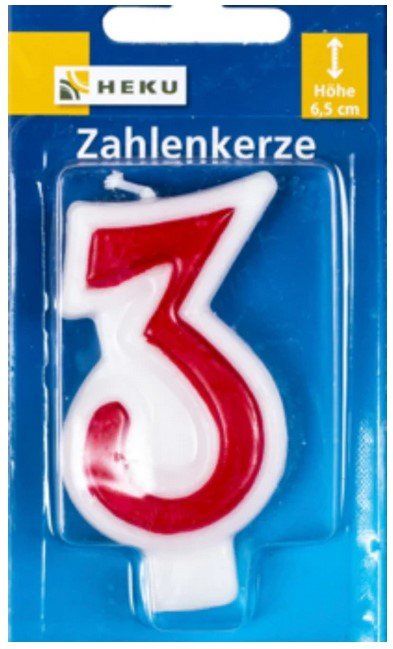 Candele: Zahlenkerze 6.5 cm 3 – Nuovo e nell'imballaggio originale da Oensingen venduto da Liquidations-Shop