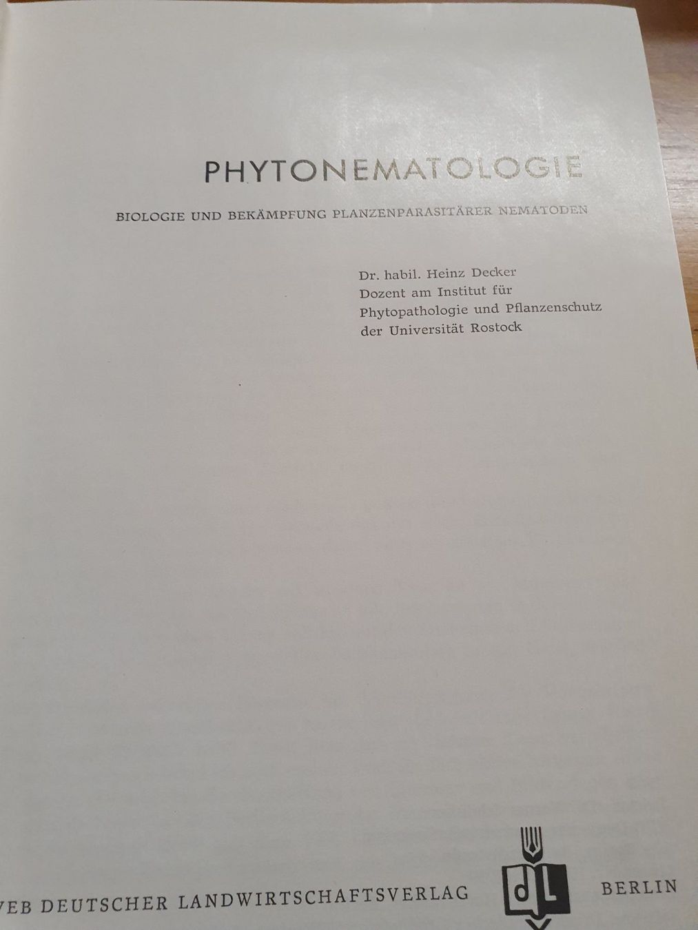 Libri: Phytonematologie – Usato da Oberdorf BL venduto da BaldenEagle 1