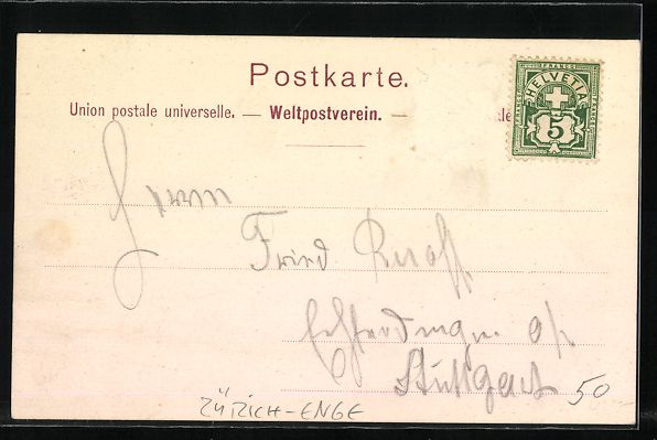 Ansichtskarten: Zürich, Enge, 2. Gemeindefest 1902 in d – Gebraucht aus Berlin von bartko-reher 1