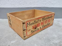 alte Holzkiste Kiste HENCO HENKEL 'S BLEICHSODA SEIFENKISTE
