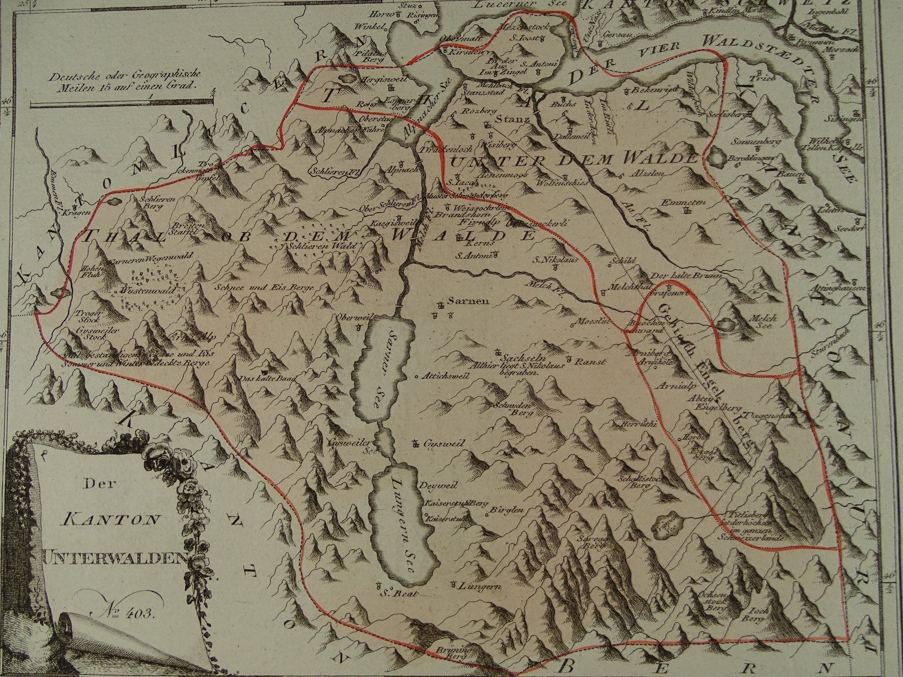 Stiche: DER KANTON UNTERWALDEN, REILLY 1791 – Gebraucht aus Grüningen von Kartensammler 2