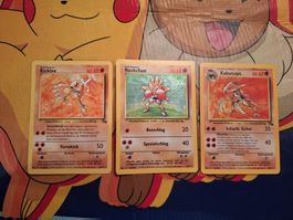 3 Pokemon Karten Kicklee Nockchan Kabutops gebraucht
