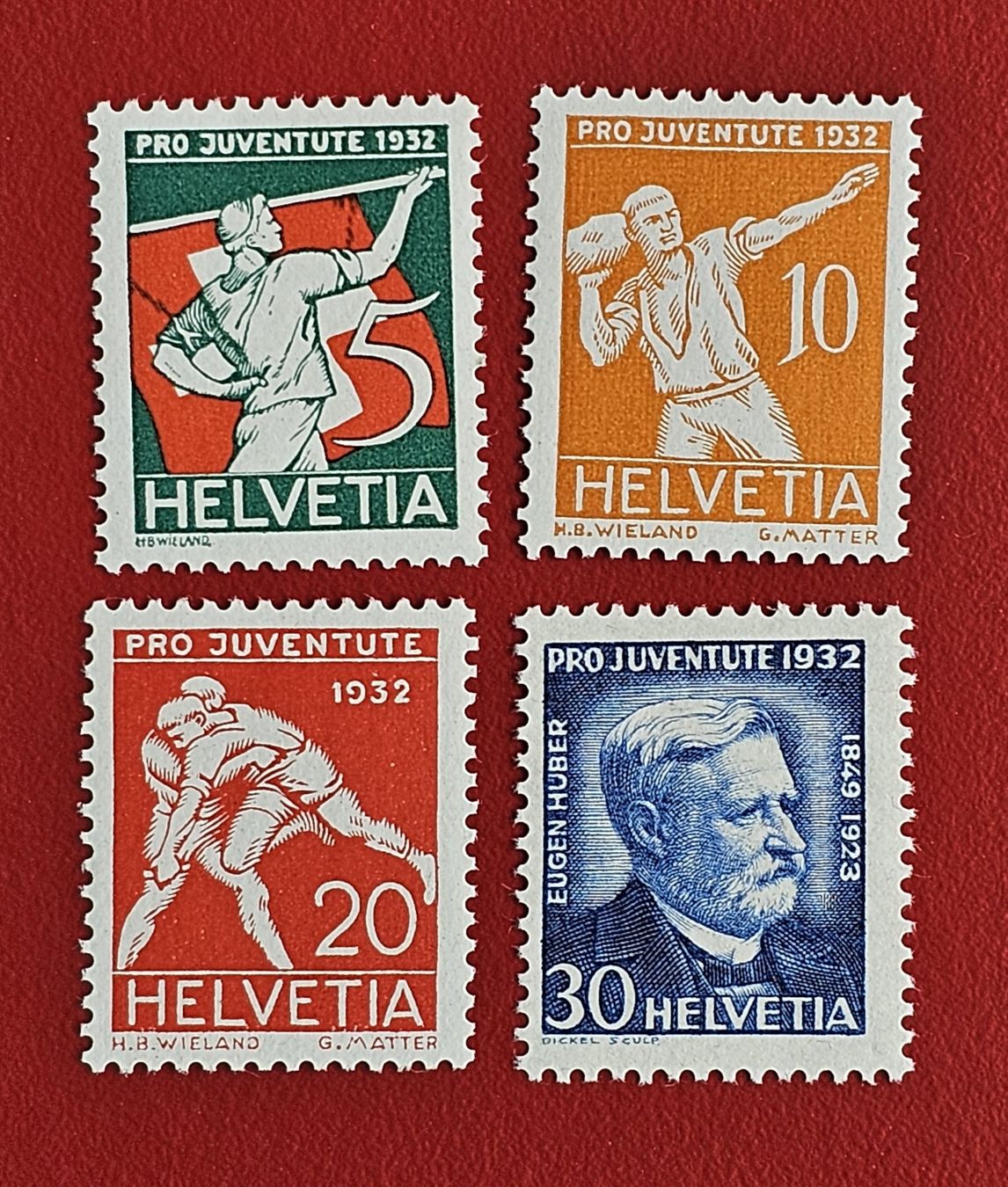 Tutti i francobolli: PRO JUVENTUTE SATZ 61 - 64 1932** POSTFRISCH – Nuovo (secondo la descrizione) da Düdingen venduto da Quartierstrasse