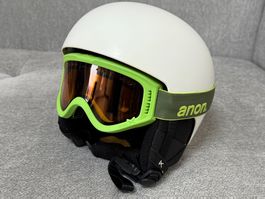 Skihelm und Skibrille Kinder Gr. 52-55 Anon