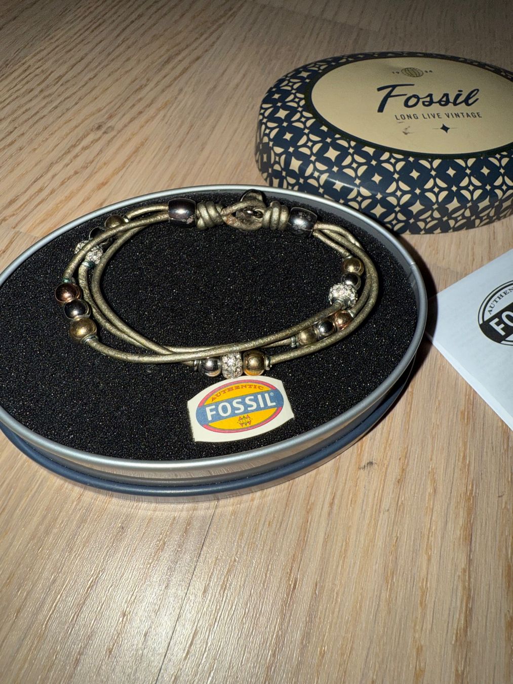 Fossil Bracciali & Braccialetti: Fossil Beaded Leather Bracelet Leather – Nuovo (secondo la descrizione) da Territet venduto da gai_5phl 1