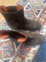 Bottines Chelsea SANTONI daim marron