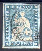 SITZENDE HELVETIA 23G SEHR GUTER RAND SIGNIERT - AB191