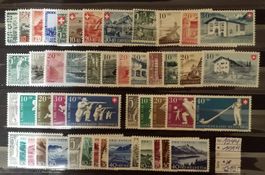 1944 bis 1954 Pro Patria komplett postfrisch Kt. 219.-