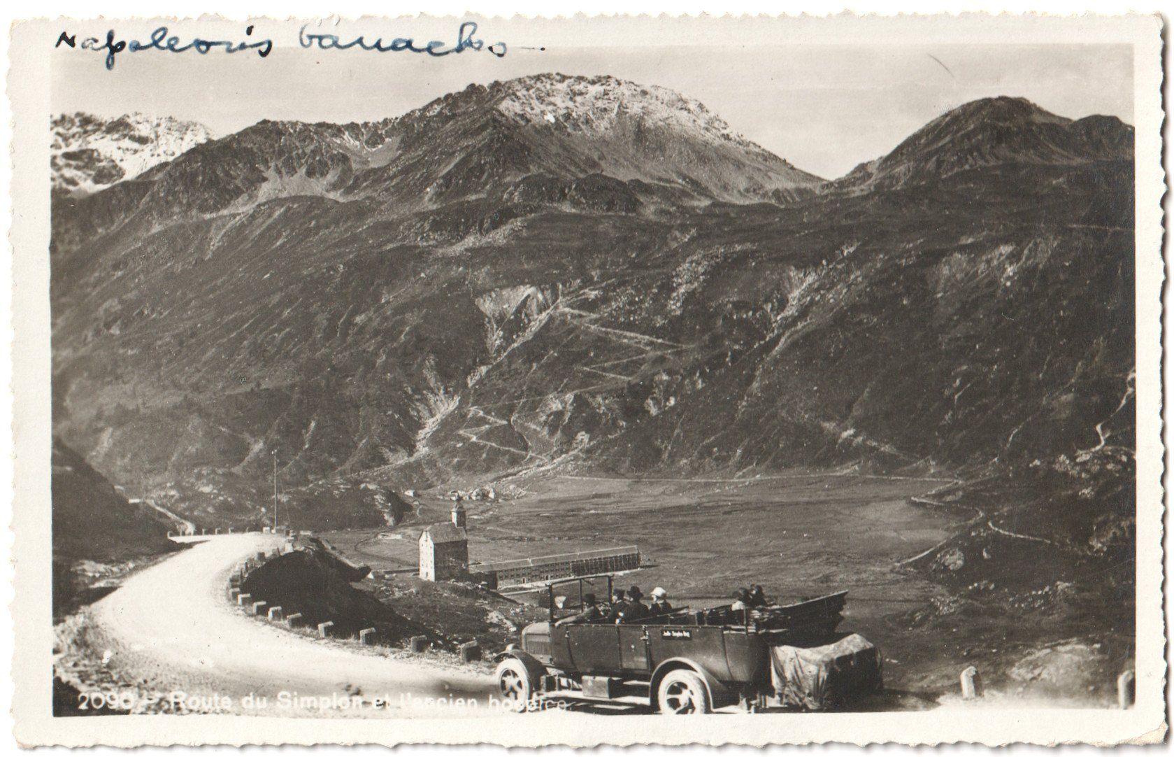 Ansichtskarten: SIMPLON Strasse: Altes Hospiz mit POSTAUTO Simplon-Brig 1939 – Gebraucht aus Engelburg von Swisscards 1