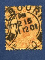 Timbre Grande-Bretagne One Penny Victoria oblitéré