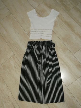 Sommer Set, Hose gestreift mit Gürtel und Top, Grösse S