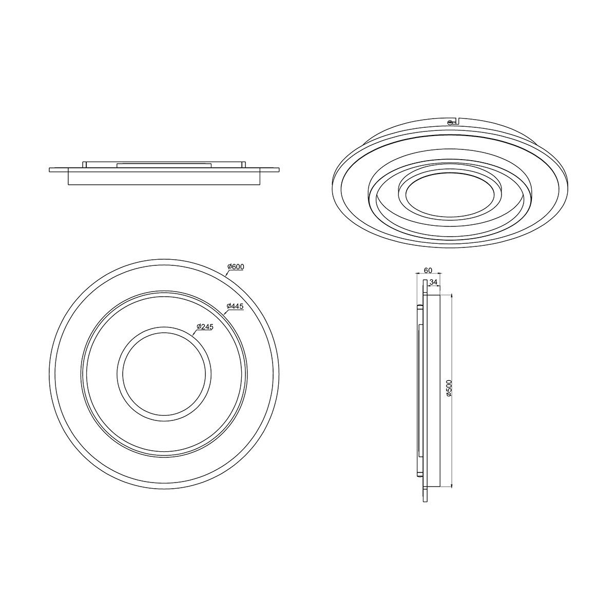 Lampadari & plafoniere: LED Deckenleuchte, Farbwechsler, 60 cm Ø – Nuovo (secondo la descrizione) da Kreuzlingen venduto da Smart-Light 7