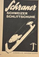 Vintage Reklame, Oberurnen GL, Schraner Schlittschuhe, 1948