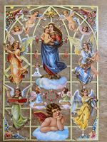 Madonna Jesuskind Engel Oblaten Decoupage Glanzbilder